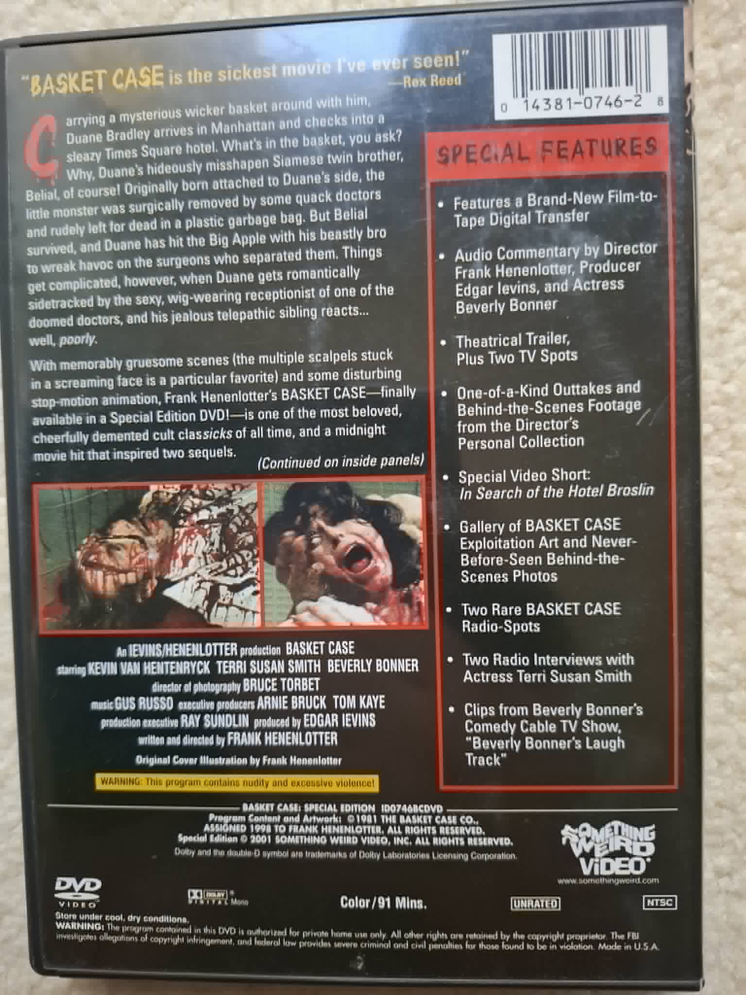 Basket Case DVD (Cult horror classic) 1981