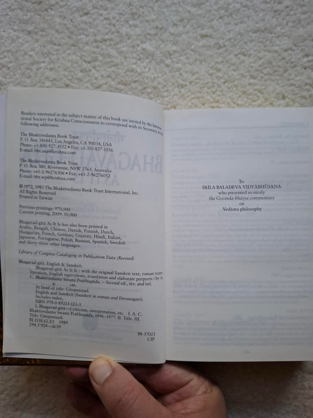 Bhagavad Gita - As It Is (Second Edition) 1989