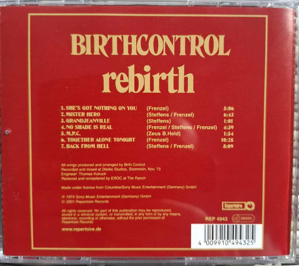 Birth Control "Rebirth" CD 1974 Krautrock
