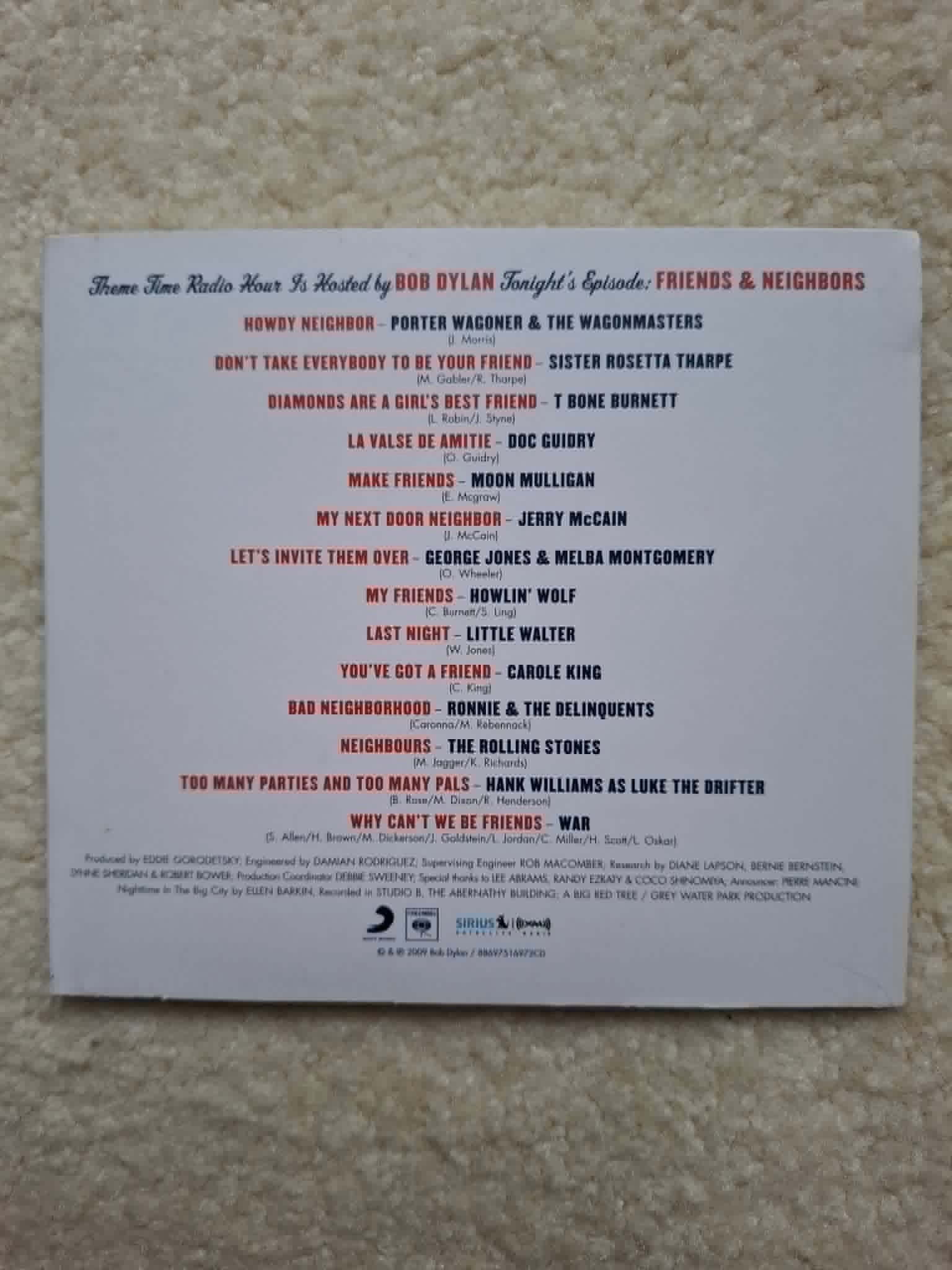 Bob Dylan - Theme Time Radio Hour Promo CD 2009