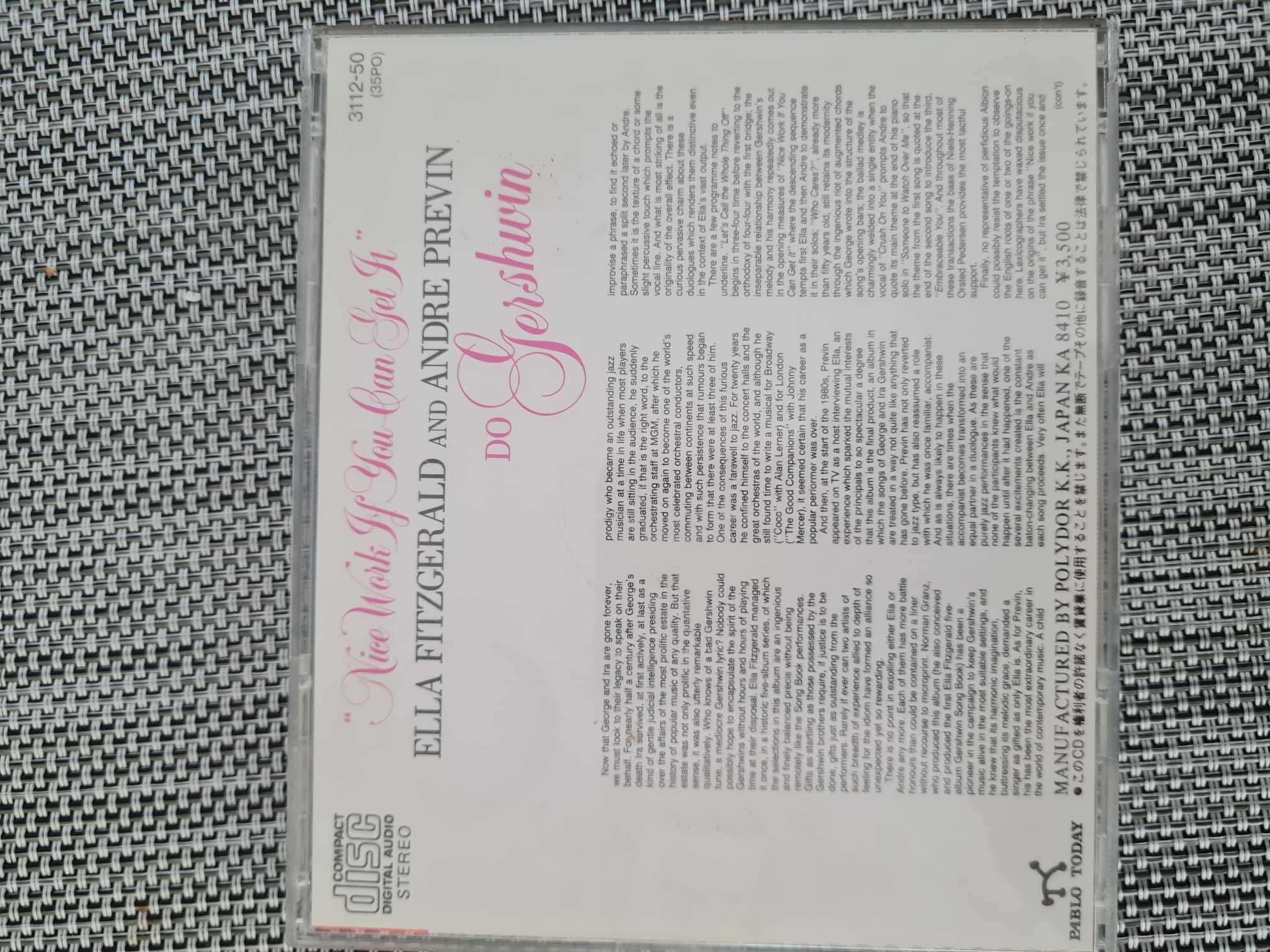 Ella Fitzgerald "Nice Work If You Can Get It" CD (Japan with Obi Strip)