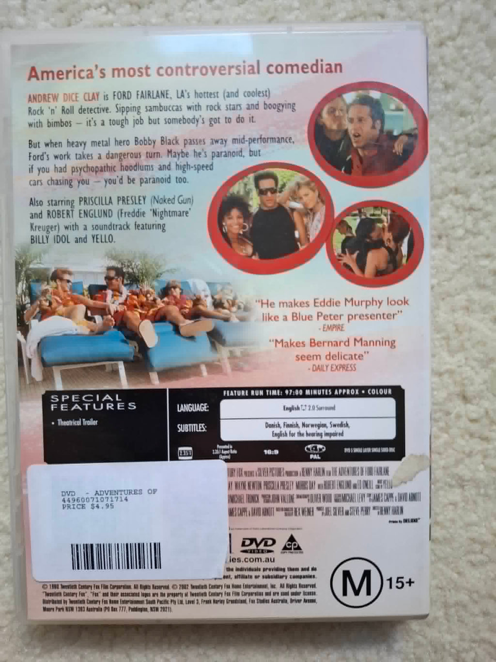 The Adventures Of Ford Fairlane (Andrew Dice Clay) DVD 1990