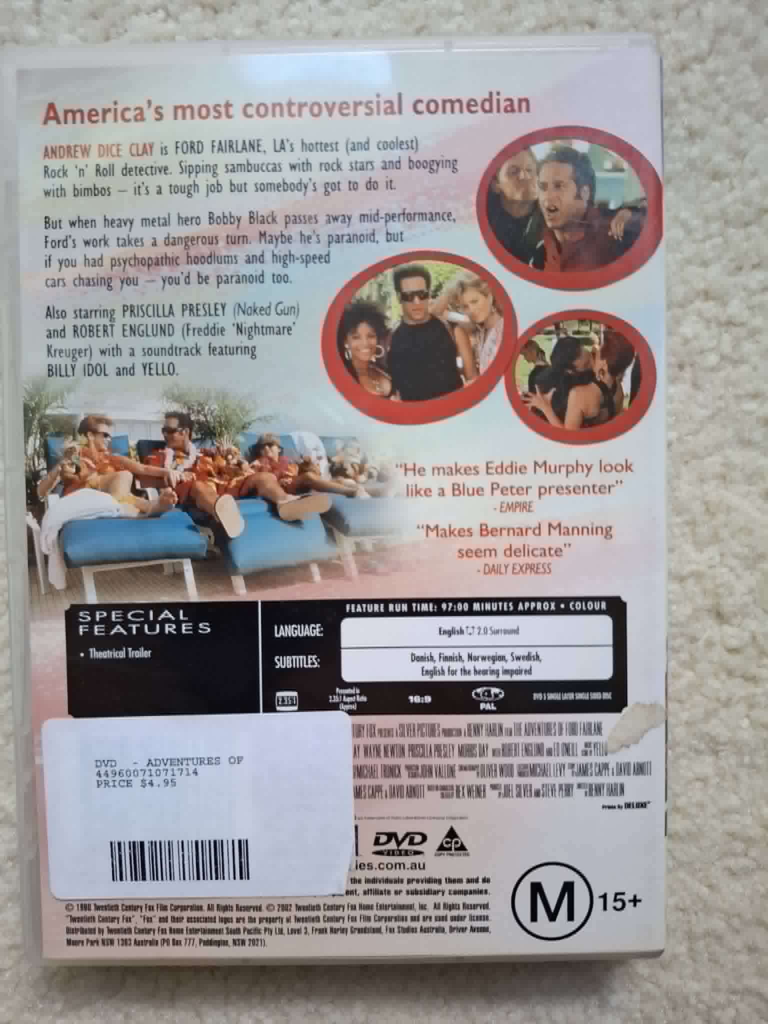 The Adventures Of Ford Fairlane (Andrew Dice Clay) DVD 1990