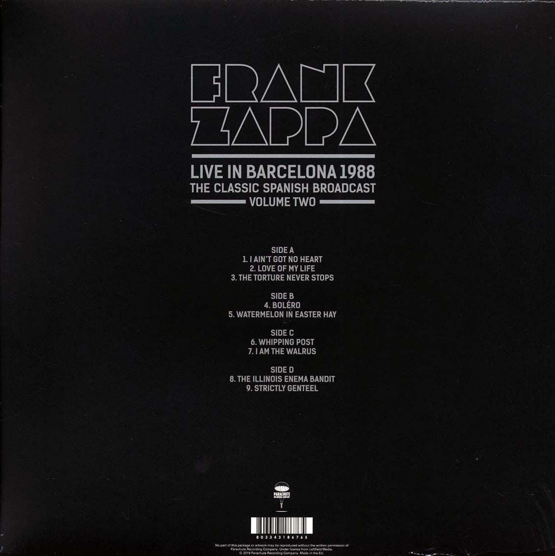 Frank Zappa - Live In Barcelona 1988 Volume 2 (2LP)