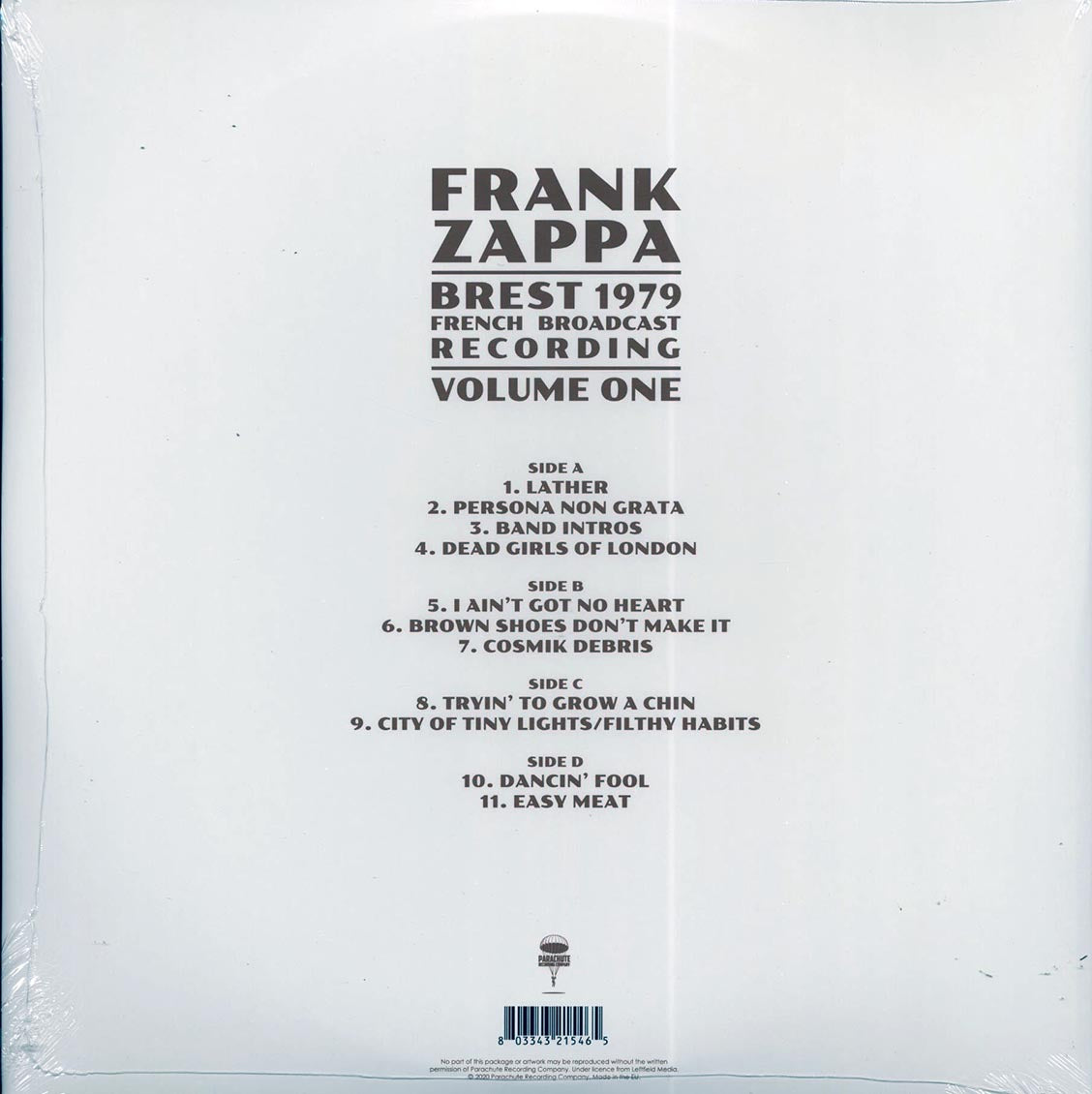 Frank Zappa - Brest 1979 Volume 1: French Broadcast (2LP)
