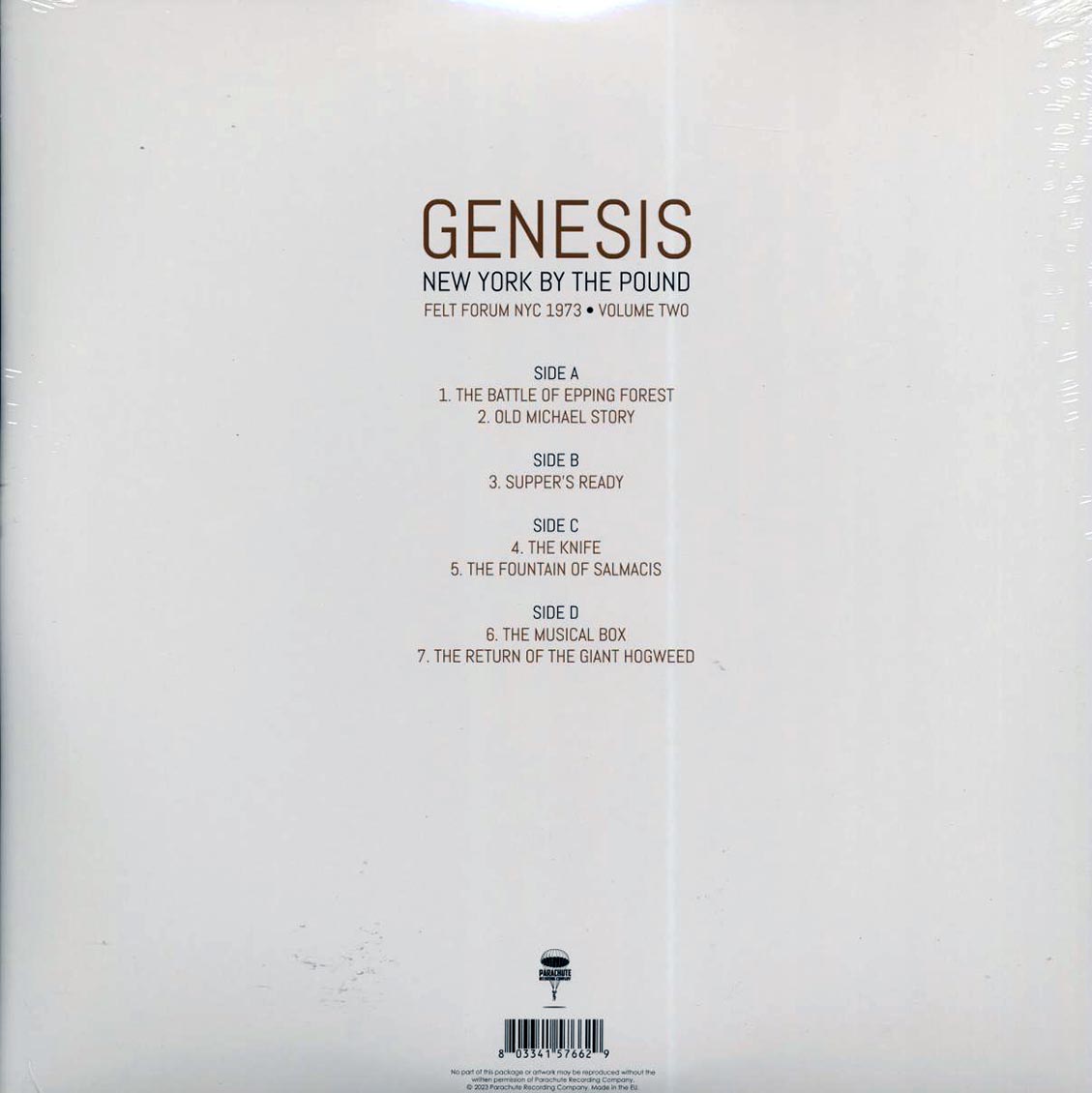 Genesis - New York By The Pound Volume 1: NYC 1973 (2LP)