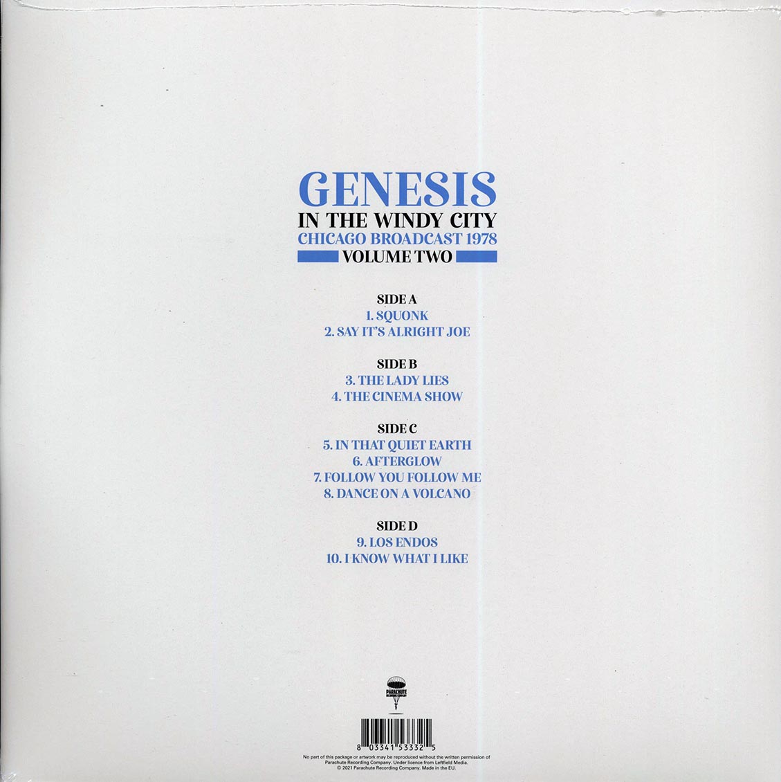 Genesis "In The Windy City Vol2" Chicago 1978 (2LP)