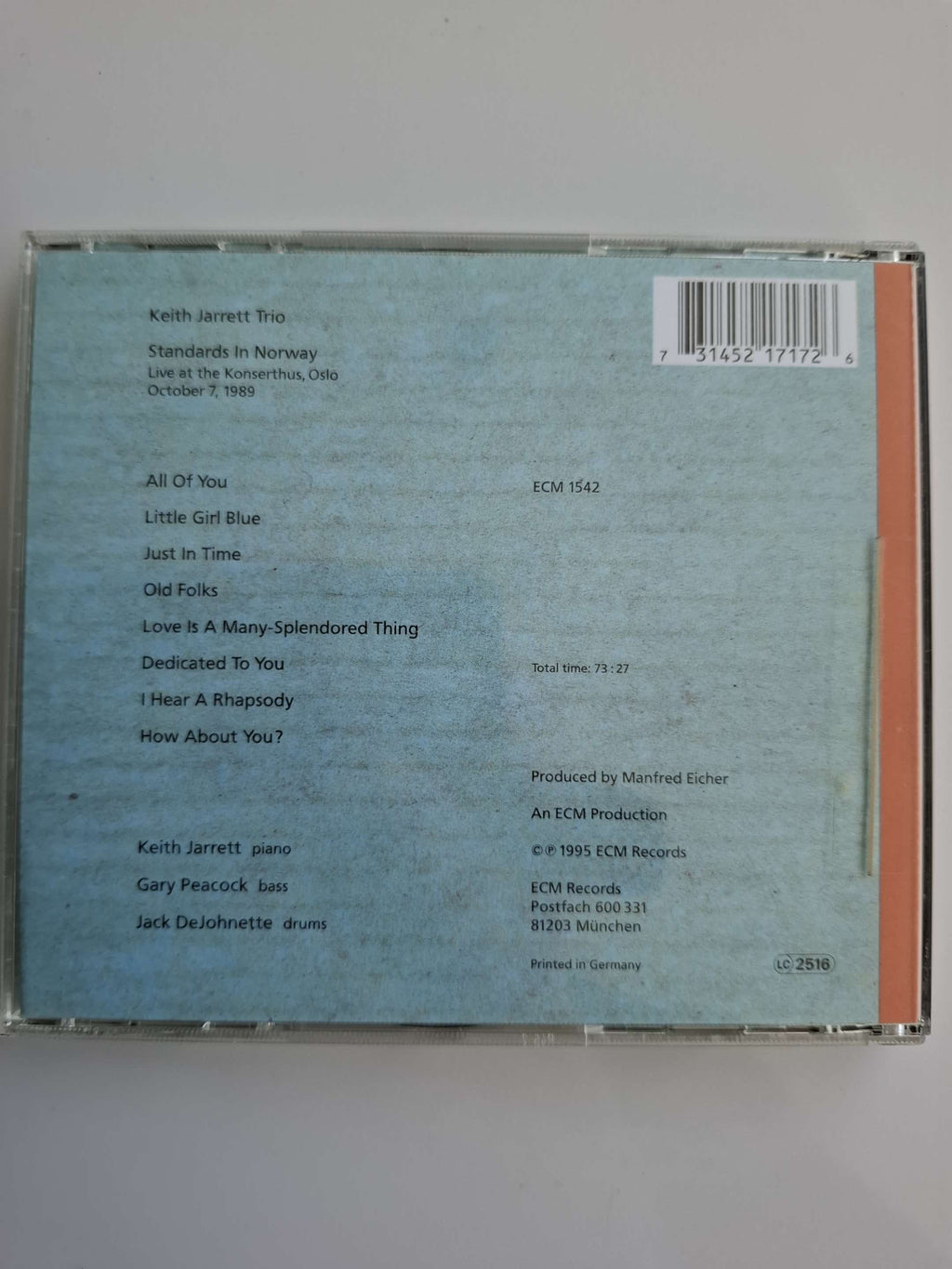 Keith Jarrett "Standards In Norway" CD Jazz (Jack De Johnnette)