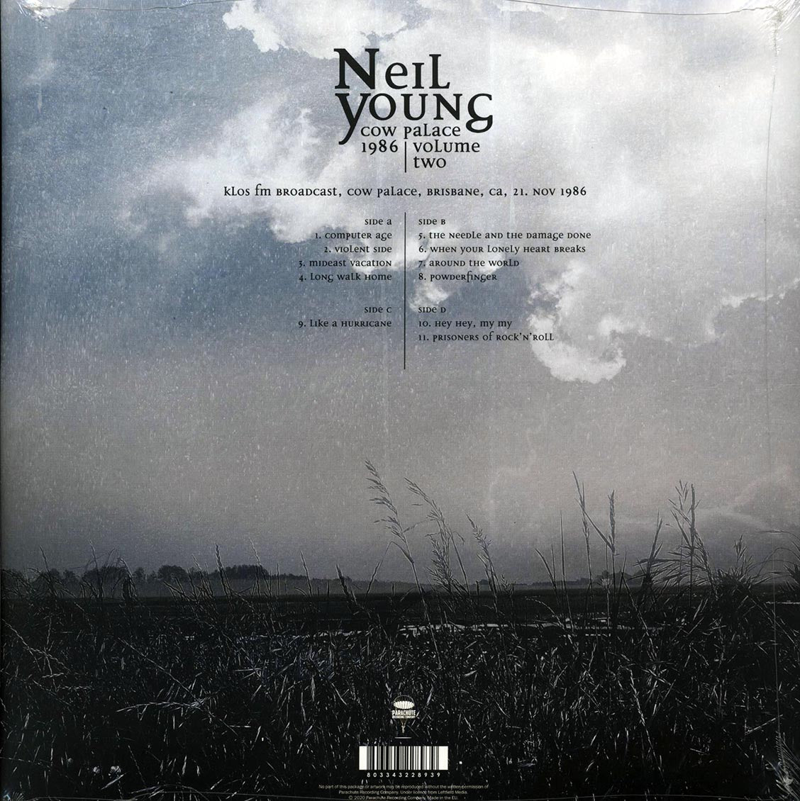 Neil Young "Cow Palace 1986 Vol 2" 2LP