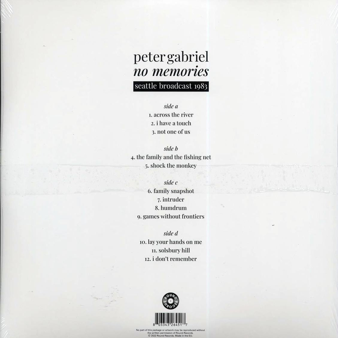 Peter Gabriel "No Memories" Seattle Broadcast 1983 (2LP)