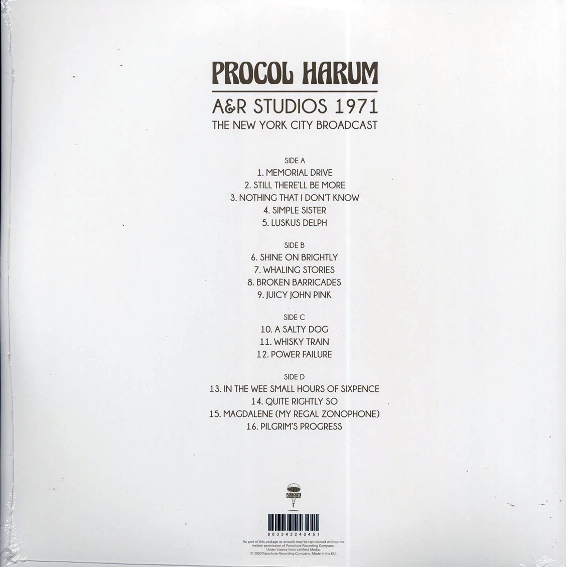 Procol Harum - A&R Studios 1971: The New York City Broadcast (2LP)