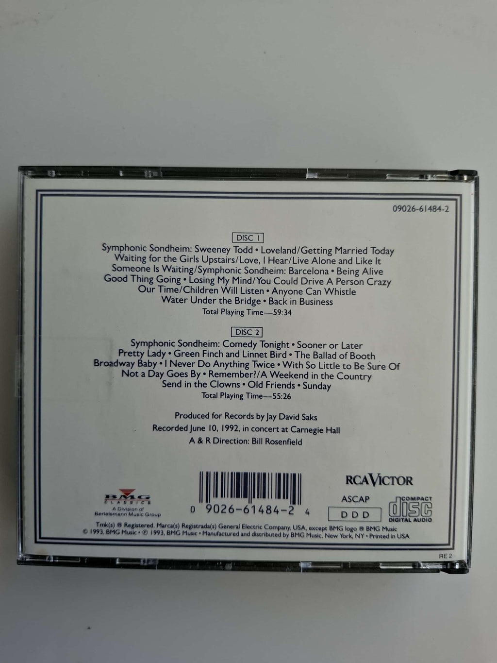 Stephen Sondheim "A Celebration At Carnegie Hall" 2CD Box Liza Minelli