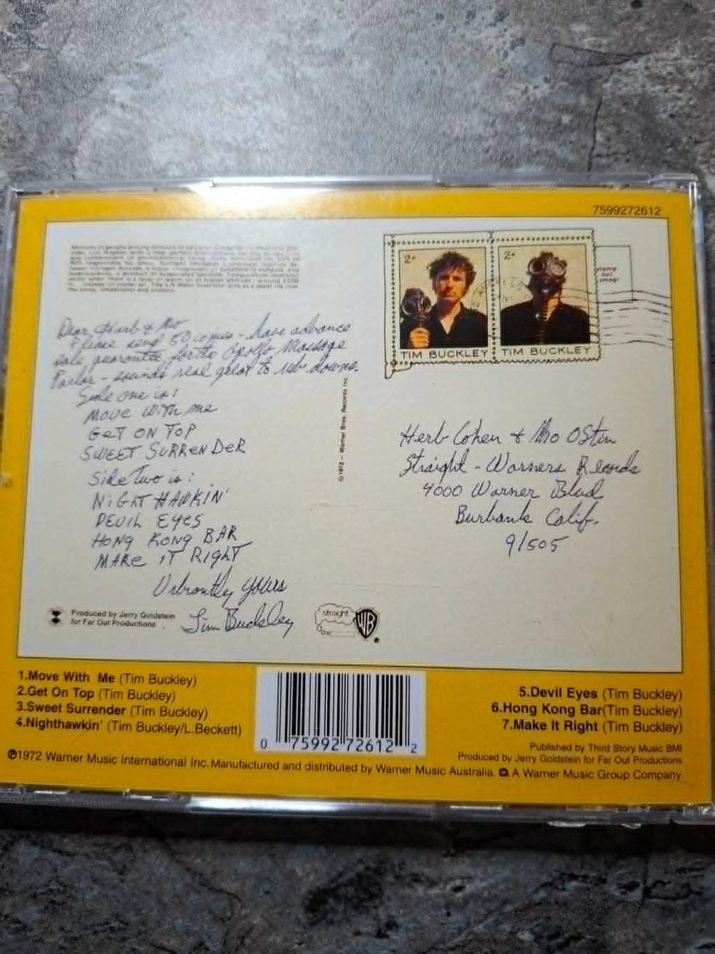 Tim Buckley "Greetings From LA" CD 1972