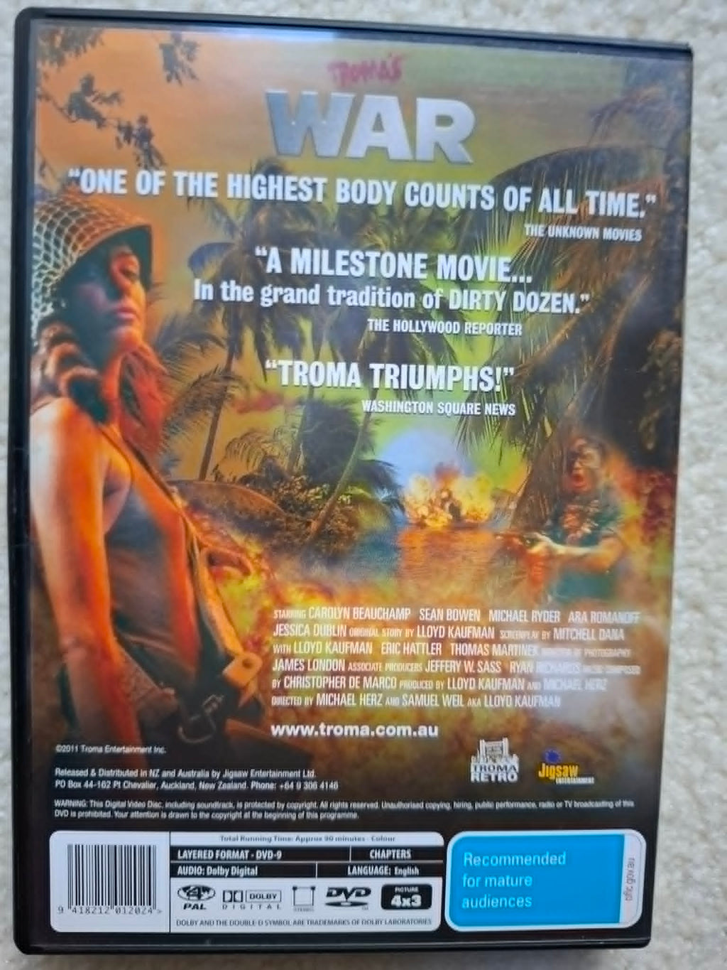 Troma's War DVD Lloyd Kaufman Cult Horror/Action