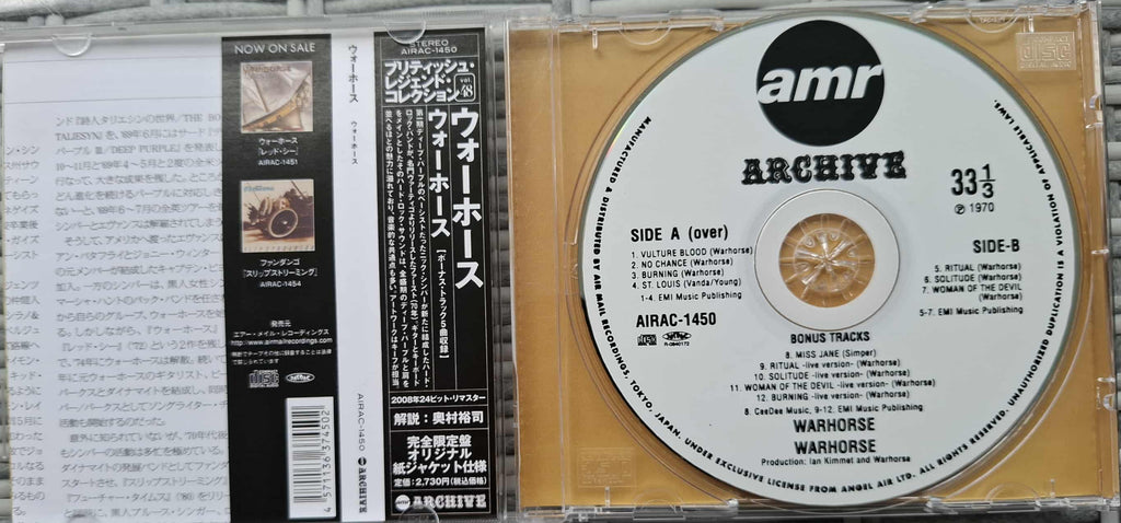 Warhorse "Warhorse" CD 1970 (ex Deep Purple) Japan pressing