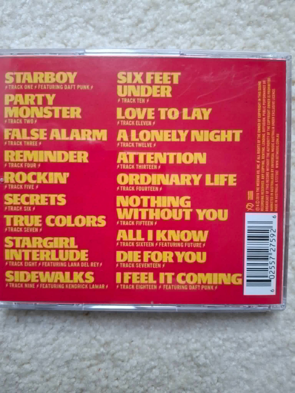 Weeknd "Starboy" CD 2016