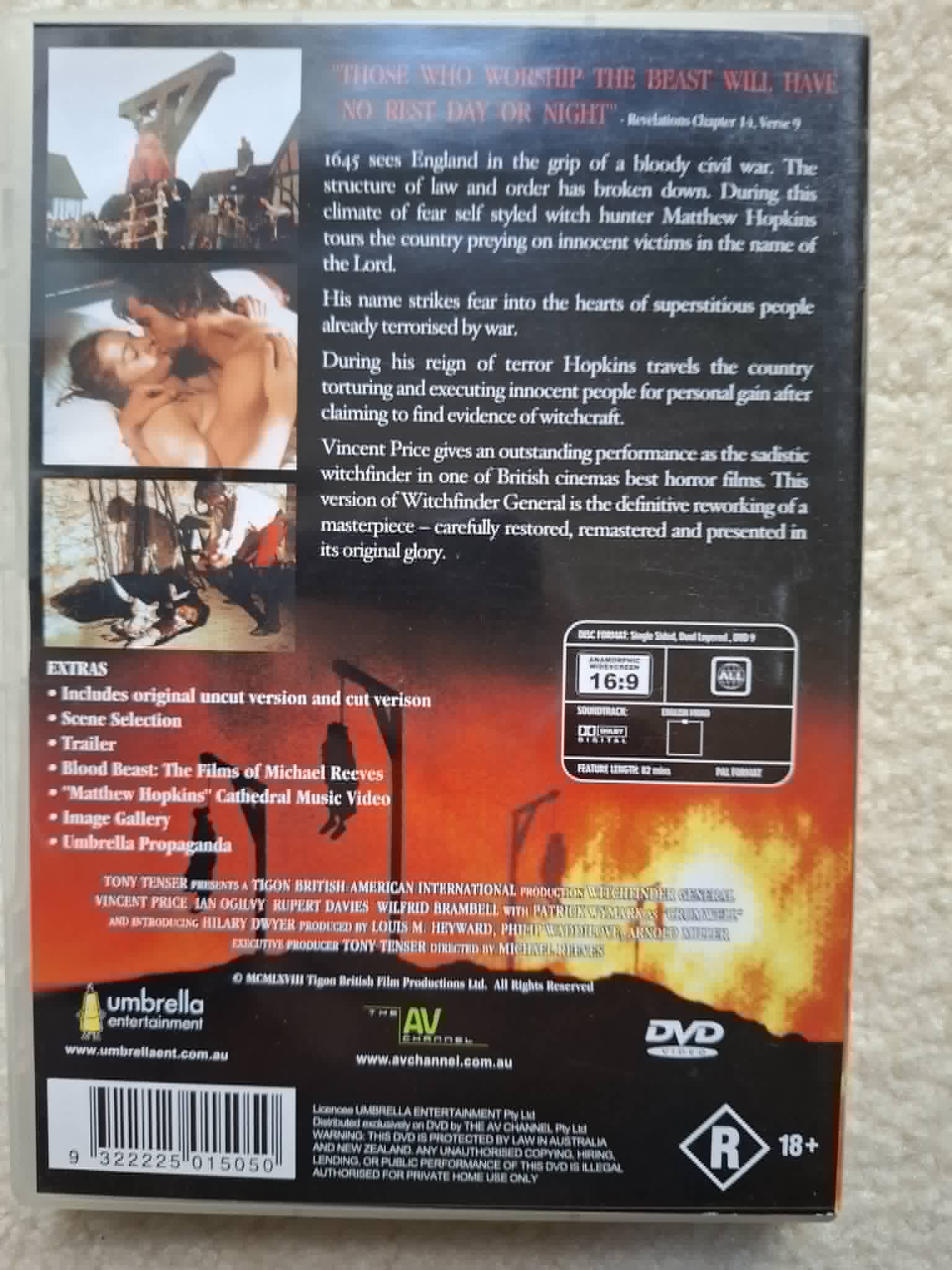 Vincent Price - Witchfinder General DVD 1968